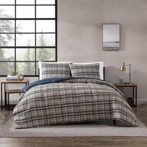 imageEddie Bauer Twin Comforter Set Reversible Microsuede Bedding with Matching Shams Casual Home Decor Rugged Plaid Brown TwinRugged Plaid Brown