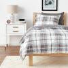 imageEddie Bauer  Twin Duvet Cover Set Cotton Reversible Bedding with Matching Sham Plaid Home Decor for All Seasons Alder CharcoalRed TwinAlder CharcoalRed