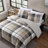 imageEddie Bauer  Twin Duvet Cover Set Reversible Microsuede Bedding Set with Matching Shams Casual Home Decor Normandy Plaid Black TwinBlack