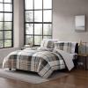 imageEddie Bauer  Twin Duvet Cover Set Reversible Microsuede Bedding Set with Matching Shams Casual Home Decor Normandy Plaid Black TwinBlack