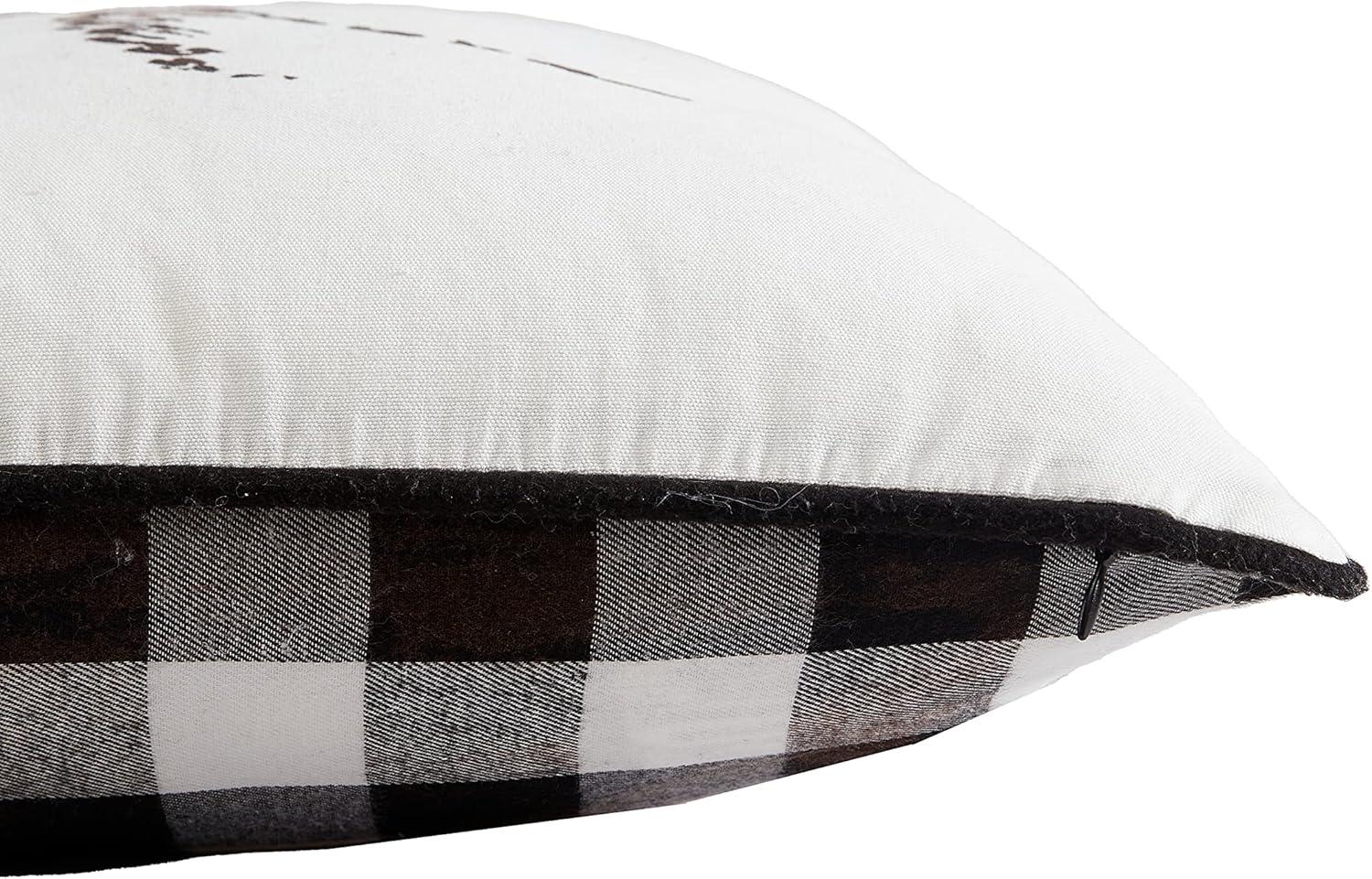 imageEddie Bauer Home Throw Pillow with Zipper Closure Perfect Home Decor for Bed or Sofa 20quot x 20quot Cabin Plaid RedMorning Stag BlackWhite