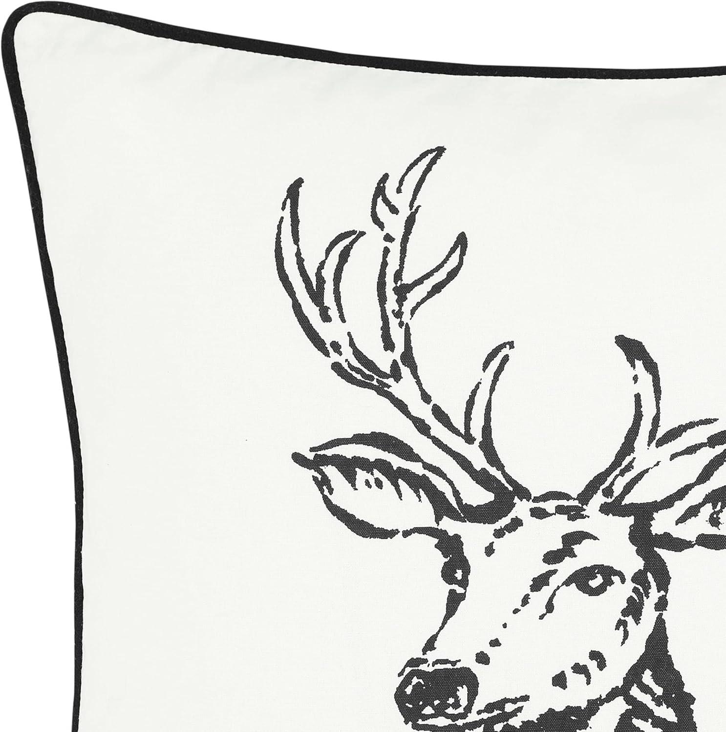 imageEddie Bauer Home Throw Pillow with Zipper Closure Perfect Home Decor for Bed or Sofa 20quot x 20quot Cabin Plaid RedMorning Stag BlackWhite