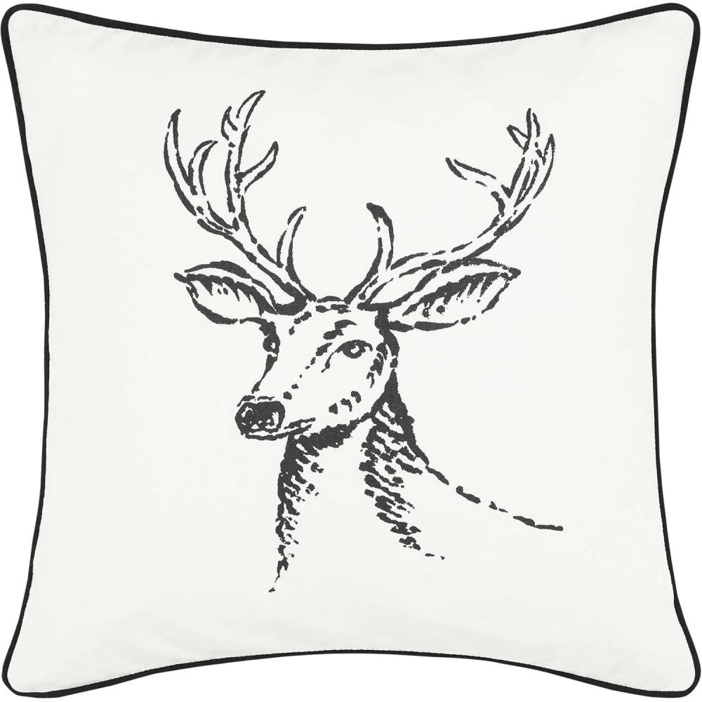 imageEddie Bauer Home Throw Pillow with Zipper Closure Perfect Home Decor for Bed or Sofa 20quot x 20quot Cabin Plaid RedMorning Stag BlackWhite