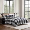 imageEddie Bauer  FullQueen Comforter Set Super Soft Reversible Bedding with Matching Shams Plaid Home Decor OekoTex Certified Saddle Mountain Plaid Black FullQueenSaddle Mountain Plaid Black