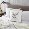 imageEddie Bauer Home Throw Pillow with Zipper Closure Perfect Home Decor for Bed or Sofa 20quot x 20quot Cabin Plaid RedMorning Stag BlackWhite