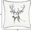 imageEddie Bauer Home Throw Pillow with Zipper Closure Perfect Home Decor for Bed or Sofa 20quot x 20quot Cabin Plaid RedMorning Stag BlackWhite