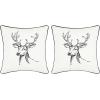 imageEddie Bauer Home Throw Pillow with Zipper Closure Perfect Home Decor for Bed or Sofa 20quot x 20quot Cabin Plaid RedMorning Stag BlackWhite