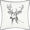 imageEddie Bauer Home Throw Pillow with Zipper Closure Perfect Home Decor for Bed or Sofa 20quot x 20quot Cabin Plaid RedMorning Stag BlackWhite
