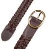 imageEddie Bauer Womens Casual Leather Belts with Durable Metal BuckleCenter Bar Woven  Brown