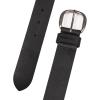 imageEddie Bauer Womens Casual Leather Belts with Durable Metal BuckleClassic Leather  Black