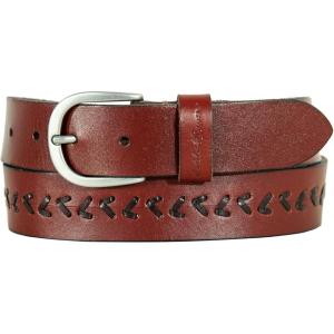 imageEddie Bauer Womens Casual Leather Belts with Durable Metal BuckleCenter Lacing  Tan