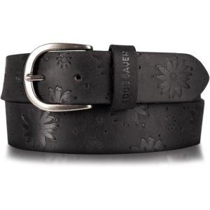 imageEddie Bauer Womens Casual Leather Belts with Durable Metal BuckleFloral Tooled  Black