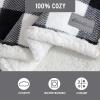 imageEddie Bauer  Throw Blanket Reversible Sherpa Fleece Bedding Buffalo Plaid Home Decor for All Seasons Black Check ThrowBlack Check