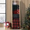 imageEddie Bauer  Throw Blanket Reversible Sherpa Fleece Bedding Buffalo Plaid Home Decor for All Seasons Black Check ThrowBrownBlack