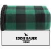 imageEddie Bauer  Throw Blanket Reversible Sherpa Fleece Bedding Buffalo Plaid Home Decor for All Seasons Black Check ThrowGreenBlack