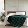 imageEddie Bauer  Throw Blanket Reversible Sherpa Fleece Bedding Buffalo Plaid Home Decor for All Seasons Black Check ThrowGreenBlack