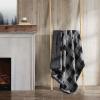 imageEddie Bauer  Throw Blanket Reversible Sherpa Fleece Bedding Buffalo Plaid Home Decor for All Seasons Black Check ThrowGreyBlack
