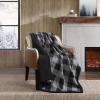 imageEddie Bauer  Throw Blanket Reversible Sherpa Fleece Bedding Buffalo Plaid Home Decor for All Seasons Black Check ThrowGreyBlack