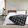 imageEddie Bauer  Throw Blanket Reversible Sherpa Fleece Bedding Buffalo Plaid Home Decor for All Seasons Black Check ThrowGreyBlack
