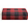 imageEddie Bauer  Throw Blanket Reversible Sherpa Fleece Bedding Buffalo Plaid Home Decor for All Seasons Black Check ThrowRed Check