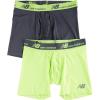 imageNew Balance Mens Dry Fresh Boxer Brief 2PackThunder GreyToxic Green