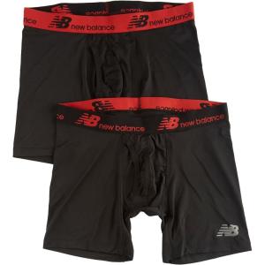 imageNew Balance Mens Dry Fresh Boxer Brief 2PackBlackBlack