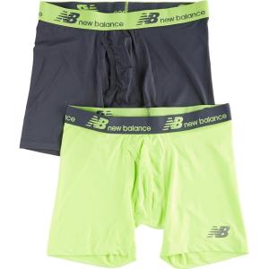 imageNew Balance Mens Dry Fresh Boxer Brief 2PackThunder GreyToxic Green