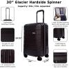 imageEddie Bauer Glacier Hardside Spinner Durable PCABS Construction Suitcase CarryOn Luggage 22quot CarbonCarbon