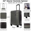 imageEddie Bauer Glacier Hardside Spinner Durable PCABS Construction Suitcase CarryOn Luggage 22quot CarbonSprig