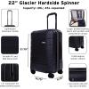 imageEddie Bauer Glacier Hardside Spinner Durable PCABS Construction Suitcase CarryOn Luggage 22quot CarbonStorm