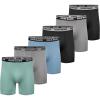 imageEddie Bauer Mens Boxer Briefs Breathable and Comfortable with Contoured Pouch Support 6 Pack UnderwearDusty AquaAsh GreyLt ChambrayBlackAsh GreyBlack