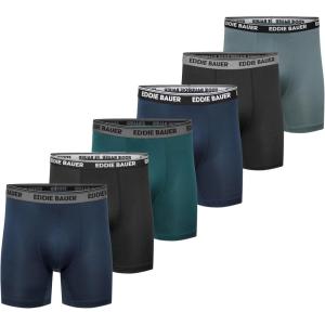 imageEddie Bauer Mens Boxer Briefs Breathable and Comfortable with Contoured Pouch Support 6 Pack UnderwearTwilightBlackDk EvergreenTwilightBlackDk Aqua