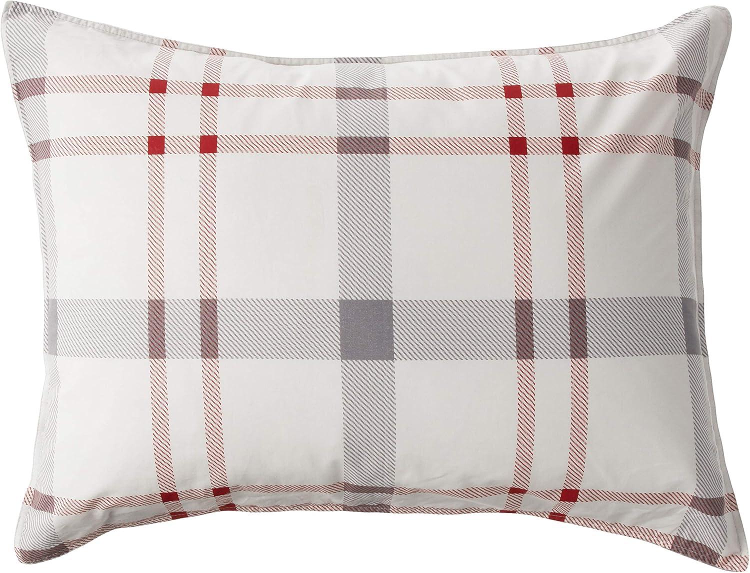 imageEddie Bauer  Twin Comforter Set Microsuede Bedding with Matching Sham OekoTex Certified Dorm Essentials Cabin Plaid GreyPortage Bay Grey