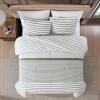 imageEddie Bauer  FullQueen Duvet Cover Set Luxuriously Soft Bedding with Matching Shams Buttons ampamp Corner Ties to Ensure Placement Cooper Stripe Blue FullQueenCooper Stripe Green