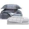 imageEddie Bauer  Oversized Queen Comforter Set 7 Piece Bed in a Bag Bedding Set Easy Care Cotton Percale Blend UltraSoft Breathable Fabrics Plaid Grey QueenOversized Plaid Grey