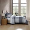 imageEddie Bauer  Oversized Queen Comforter Set 7 Piece Bed in a Bag Bedding Set Easy Care Cotton Percale Blend UltraSoft Breathable Fabrics Plaid Grey QueenOversized Plaid Grey
