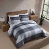 imageEddie Bauer  Oversized Queen Comforter Set 7 Piece Bed in a Bag Bedding Set Easy Care Cotton Percale Blend UltraSoft Breathable Fabrics Plaid Grey QueenOversized Plaid Grey
