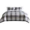 imageEddie Bauer  Twin Comforter Set Microsuede Bedding with Matching Sham OekoTex Certified Dorm Essentials Cabin Plaid GreyAlder Plaid GreyRed