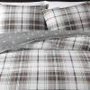 imageEddie Bauer  Twin Comforter Set Microsuede Bedding with Matching Sham OekoTex Certified Dorm Essentials Cabin Plaid GreyAlder Plaid GreyRed