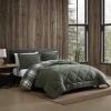 imageEddie Bauer  Twin Comforter Set Microsuede Bedding with Matching Sham OekoTex Certified Dorm Essentials Cabin Plaid GreyBig Lake Plaid Green