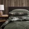 imageEddie Bauer  Twin Comforter Set Microsuede Bedding with Matching Sham OekoTex Certified Dorm Essentials Cabin Plaid GreyBig Lake Plaid Green