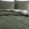 imageEddie Bauer  Twin Comforter Set Microsuede Bedding with Matching Sham OekoTex Certified Dorm Essentials Cabin Plaid GreyBig Lake Plaid Green