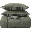 imageEddie Bauer  Twin Comforter Set Microsuede Bedding with Matching Sham OekoTex Certified Dorm Essentials Cabin Plaid GreyBig Lake Plaid Green
