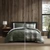 imageEddie Bauer  Twin Comforter Set Microsuede Bedding with Matching Sham OekoTex Certified Dorm Essentials Cabin Plaid GreyBig Lake Plaid Green