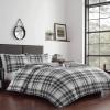 imageEddie Bauer  Twin Comforter Set Microsuede Bedding with Matching Sham OekoTex Certified Dorm Essentials Cabin Plaid GreyCoal Creek Plaid Grey
