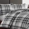 imageEddie Bauer  Twin Comforter Set Microsuede Bedding with Matching Sham OekoTex Certified Dorm Essentials Cabin Plaid GreyCoal Creek Plaid Grey