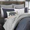 imageEddie Bauer  Twin Comforter Set Microsuede Bedding with Matching Sham OekoTex Certified Dorm Essentials Cabin Plaid GreyKingston Charcoal
