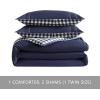 imageEddie Bauer  Twin Comforter Set Microsuede Bedding with Matching Sham OekoTex Certified Dorm Essentials Cabin Plaid GreyKingston Navy