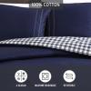 imageEddie Bauer  Twin Comforter Set Microsuede Bedding with Matching Sham OekoTex Certified Dorm Essentials Cabin Plaid GreyKingston Navy