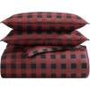 imageEddie Bauer  Twin Comforter Set Microsuede Bedding with Matching Sham OekoTex Certified Dorm Essentials Cabin Plaid GreyMountain Plaid Red